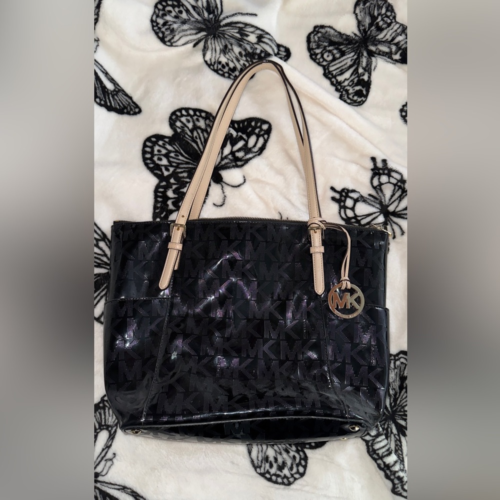 Michael Kors Black and Cream Tote Bag